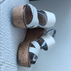 Sam Edelman Cork nude wedges